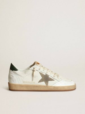 Ball Star Men's Ball Star In White Nappa With Dove Gray Suede Star Men Golden Goose - 1