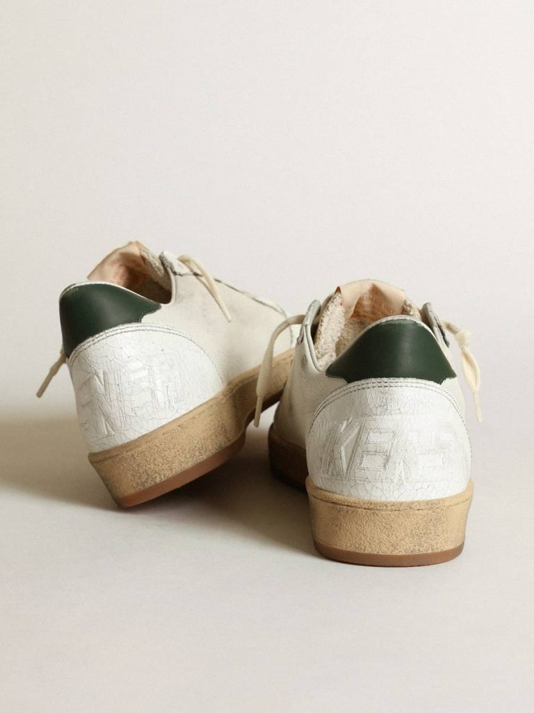 Ball Star Men's Ball Star In White Nappa With Dove Gray Suede Star Men Golden Goose - 5