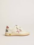 Ball Star Young In Nappa With Peach-Pink Glitter Star And Heel Tab Girls (4-10 Years) Kids Golden Goose - 1