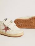 Ball Star Young In Nappa With Peach-Pink Glitter Star And Heel Tab Girls (4-10 Years) Kids Golden Goose - 3