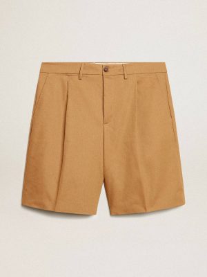 Beige Jeans & Pants Golden Goose Men's Bermuda Shorts In Beige Cotton Men - 1