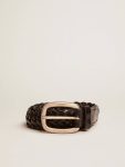 Belts Men’s Belt In Black Braided Leather Golden Goose Black Men - 1