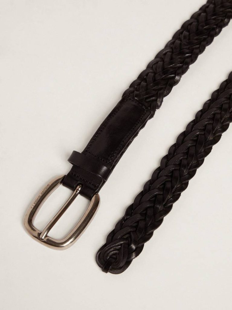 Belts Men’s Belt In Black Braided Leather Golden Goose Black Men - 2
