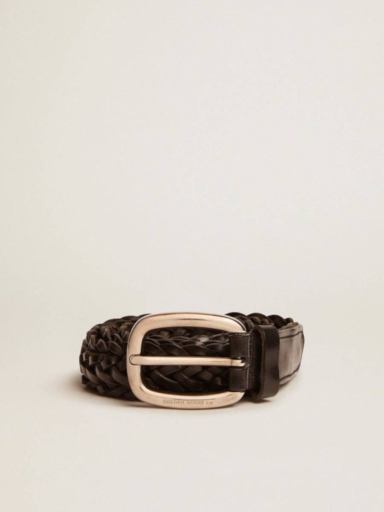 Belts Men’s Belt In Black Braided Leather Golden Goose Black Men - 1