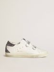 Bio-Based Old School With Perforated Star And Glitter Heel Tab Super-Star White Women Golden Goose - 1