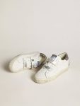 Bio-Based Old School With Perforated Star And Glitter Heel Tab Super-Star White Women Golden Goose - 2