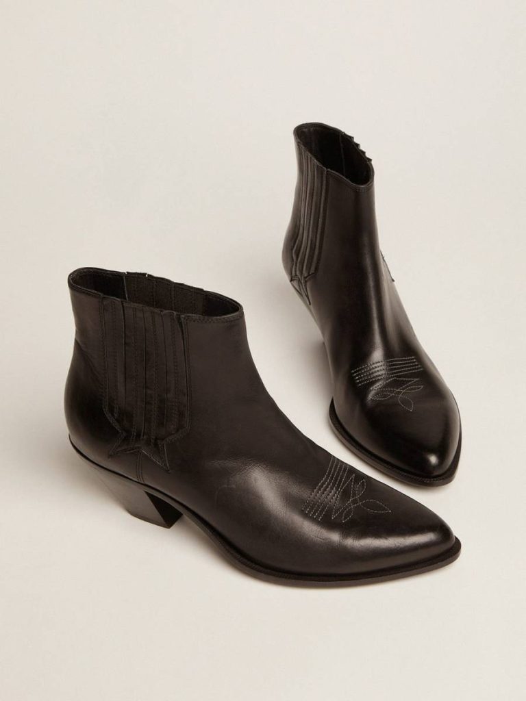 Black Golden Goose Boots Women's Sunset Boots In Black Leather Women - 2