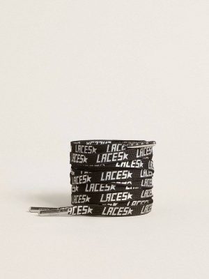 Black Laces Golden Goose Black Laces With Silver Lettering Women - 1