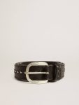 Black Leather Belt With Studs Men Golden Goose Black Belts - 1