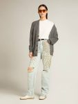Bleached Blue Golden Goose Women Women's Bleached Jeans With Cabochon Crystals Jeans & Pants - 3
