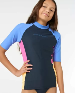 Block Party Short Sleeve Rash Vest Rip Curl Kids Rash Guards & Vest - 1