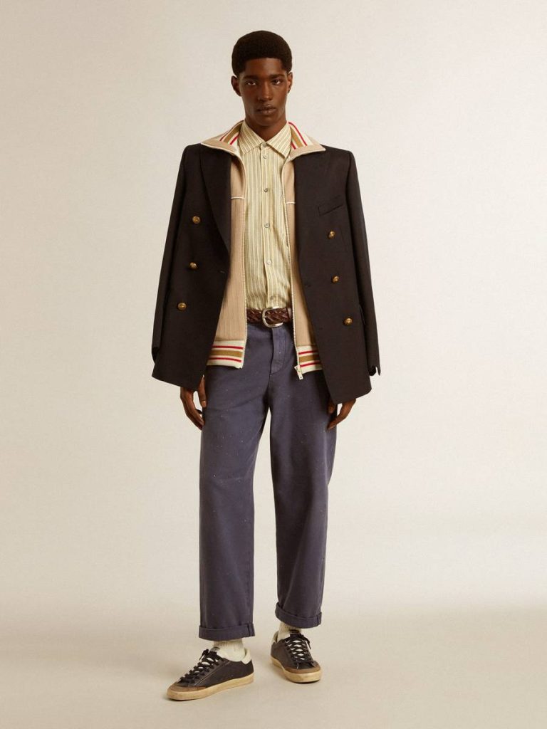 Blue Men's Chinos In Blue With A Lived-In Effect Jeans & Pants Men Golden Goose - 3