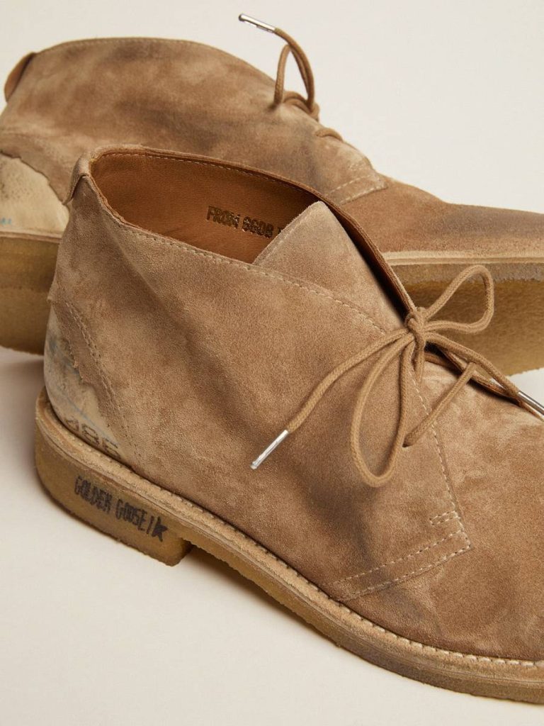 Boots Golden Goose Men Noel Ankle Boots In Caramel-Colored Suede - 3