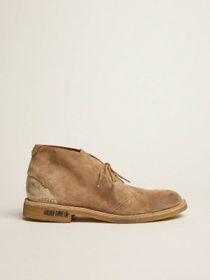 Boots Golden Goose Men Noel Ankle Boots In Caramel-Colored Suede - 1