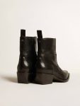 Boots Women Black Golden Goose Low Debbie Boots In Black Snake-Print Leather - 4