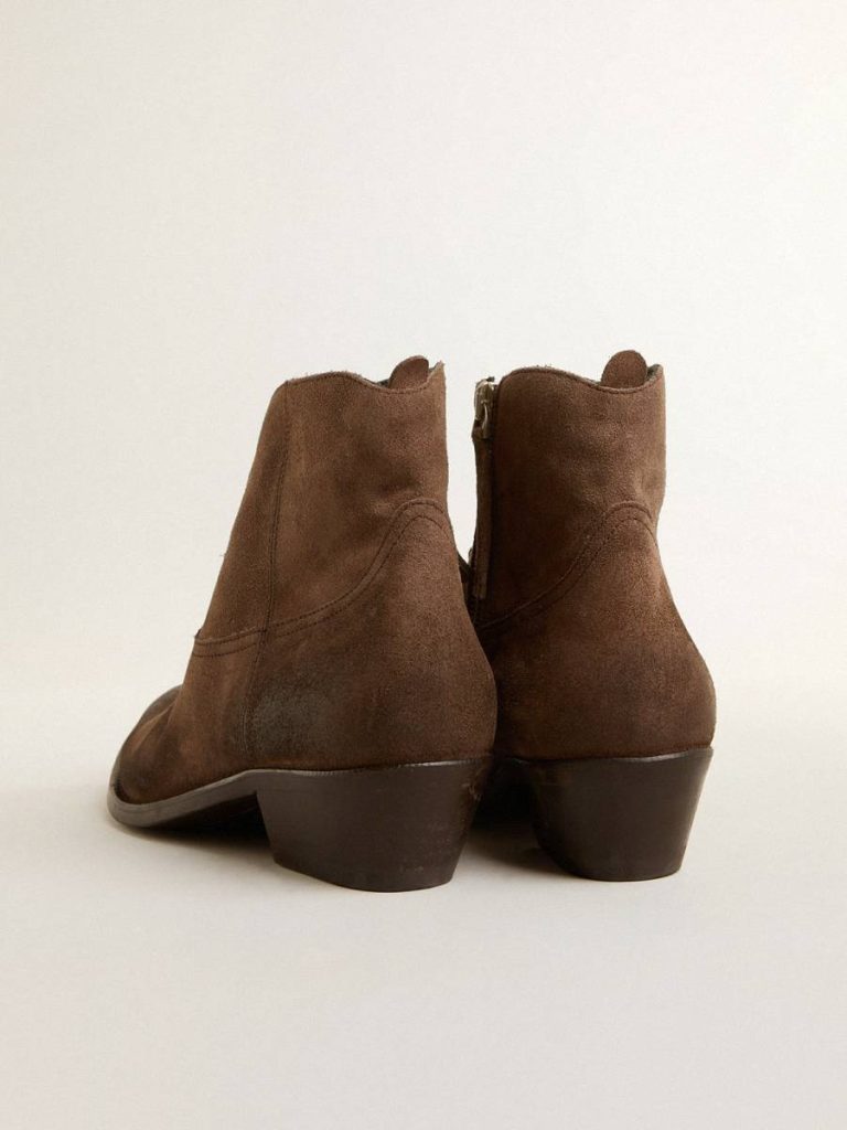 Boots Women Golden Goose Young Ankle Boots In Dark Brown Suede - 5