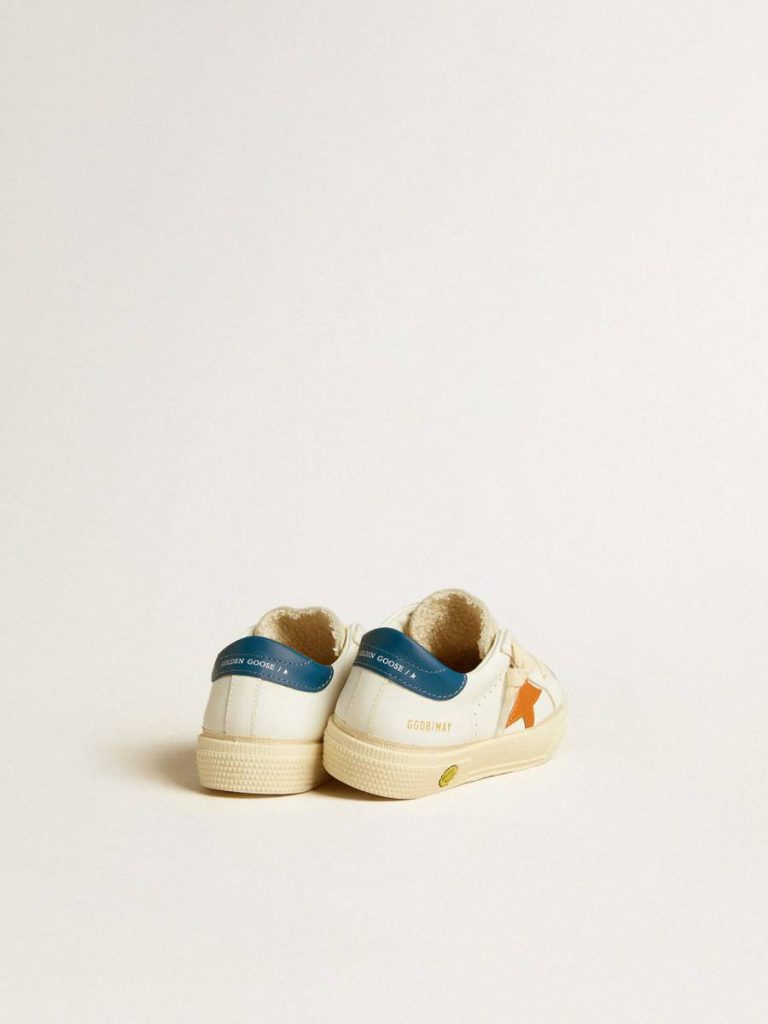 Boys (4-10 Years) Golden Goose May Teen In Nubuck With Orange Star And Blue Heel Tab Kids - 4
