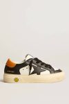 Boys (4-10 Years) Kids White And Black Golden Goose May Teen In Black And White Leather With Black Star And Orange Heel Tab - 1