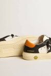 Boys (4-10 Years) Kids White And Black Golden Goose May Teen In Black And White Leather With Black Star And Orange Heel Tab - 3