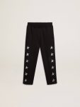Boys’ Black Joggers With White Stars Bottomwear Selection (4-12 Years) Kids Golden Goose Black - 1