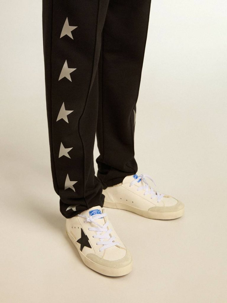 Boys’ Black Joggers With White Stars Bottomwear Selection (4-12 Years) Kids Golden Goose Black - 5