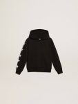 Boys’ Hooded Sweatshirt In Black With Contrasting White Stars Kids Black Golden Goose Topwear Selection (4-12 Years) - 1