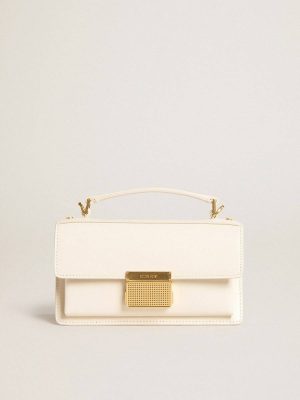 Butter Small Venezia Bag In Butter-Colored Boarded Leather With Gold Details Golden Goose Women Crossbody Bags - 1