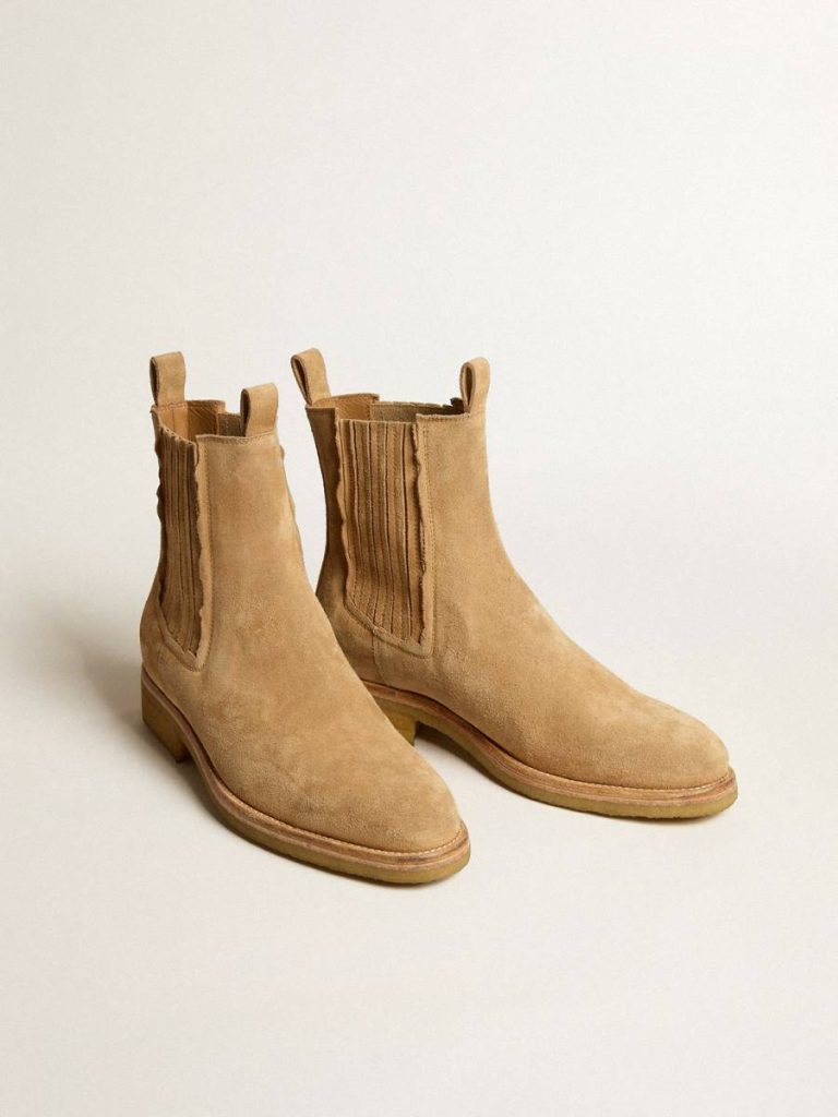 Chelsea Boots In Suede Tobacco Boots Golden Goose Men - 2