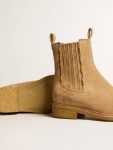 Chelsea Boots In Suede Tobacco Boots Golden Goose Men - 3