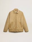 Coats & Jackets Men Beige Golden Goose Beige-Colored Leather Jacket With Zip Fastening - 1