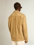 Coats & Jackets Men Beige Golden Goose Beige-Colored Leather Jacket With Zip Fastening - 4