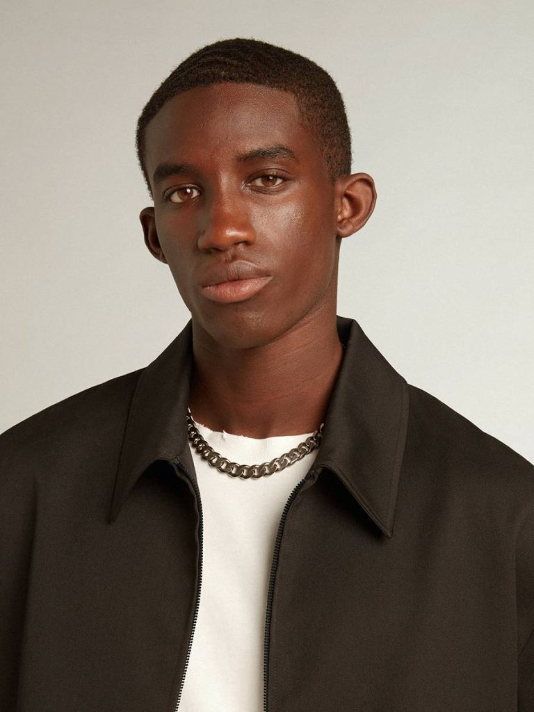 Coats & Jackets Men Black Golden Goose Men’s Zip-Up Jacket In Black Wool Gabardine - 2