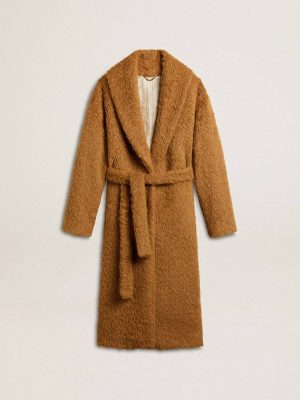 Coats & Jackets Women's Coat With Shawl Collar In Tobacco Women Tobacco Golden Goose - 1