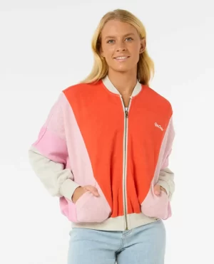 Colour Block Zip Through Women Rip Curl Hoodies & Fleece - 1