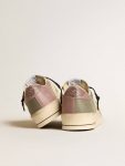 Cream And Gray Men's Stardan Ltd In Gray Leather With A Pink Leather Star And Heel Tab Golden Goose Men Stardan - 4