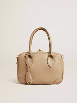 Crossbody Bags Golden Goose Women Vita Bag In Beige Leather With Gold Details Beige - 1