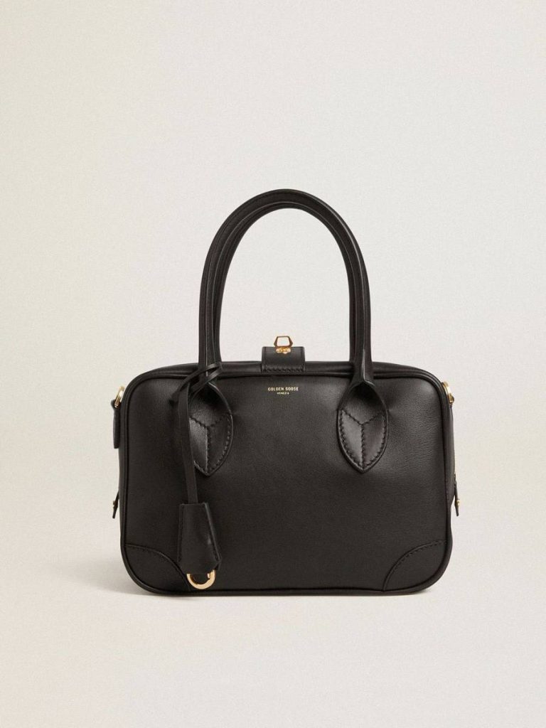 Crossbody Bags Women Golden Goose Black Vita Bag In Smooth Black Leather With Gold Details - 1