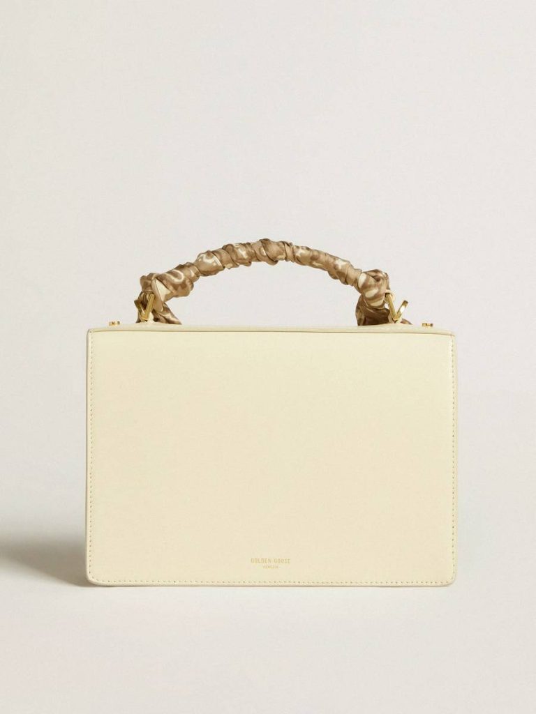 Crossbody Bags Women Golden Goose Butter Venezia Bag In Butter-Colored Boarded Leather With Silk Scarf - 3