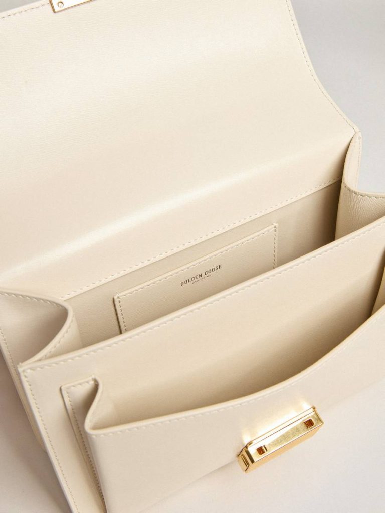 Crossbody Bags Women Golden Goose Butter Venezia Bag In Butter-Colored Boarded Leather With Silk Scarf - 4