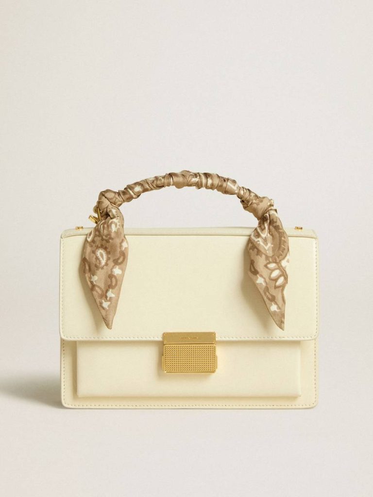 Crossbody Bags Women Golden Goose Butter Venezia Bag In Butter-Colored Boarded Leather With Silk Scarf - 1
