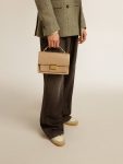Crossbody Bags Women Golden Goose Venezia Bag In Beige Boarded Leather With Gold Details Beige - 3