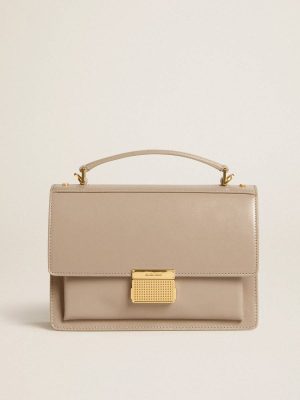 Crossbody Bags Women Golden Goose Venezia Bag In Beige Boarded Leather With Gold Details Beige - 1
