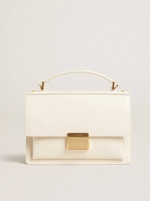 Crossbody Bags Women Venezia Bag In Butter-Colored Boarded Leather With Gold Details Butter Golden Goose - 1