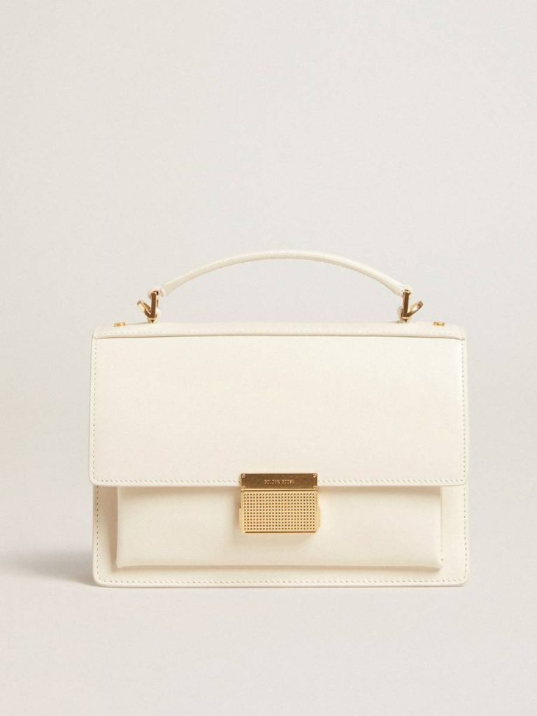 Crossbody Bags Women Venezia Bag In Butter-Colored Boarded Leather With Gold Details Butter Golden Goose - 1