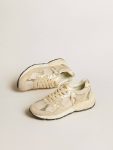 Dad-Star Dad-Star In Pearl Mesh And Suede With Platinum Leather Star And Heel Tab Women Golden Goose - 2