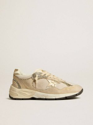 Dad-Star Dad-Star In Pearl Mesh And Suede With Platinum Leather Star And Heel Tab Women Golden Goose - 1