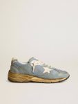 Dad-Star Golden Goose Men Men's Dad-Star In Light Blue Mesh And Suede With White Leather Star And Heel Tab - 1