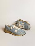 Dad-Star Golden Goose Men Men's Dad-Star In Light Blue Mesh And Suede With White Leather Star And Heel Tab - 2
