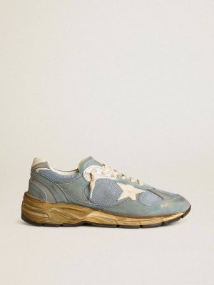 Dad-Star Golden Goose Men Men's Dad-Star In Light Blue Mesh And Suede With White Leather Star And Heel Tab - 1
