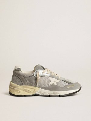 Dad-Star In Suede And Silver Mesh With White Leather Star And Heel Tab Golden Goose Dad-Star Women - 1